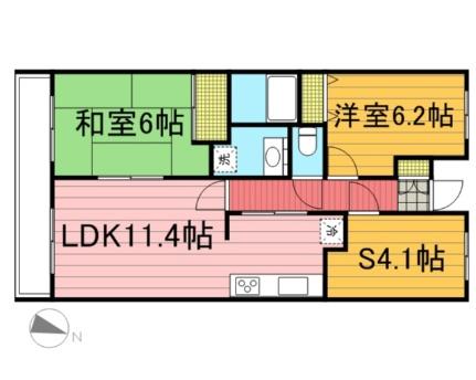 スターコート北浦和 105号室｜埼玉県さいたま市浦和区大東１丁目(賃貸マンション2SLDK・1階・60.37㎡)の写真 その2