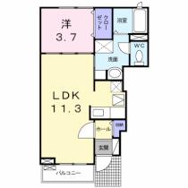 インノバール 102 ｜ 埼玉県さいたま市北区宮原町１丁目（賃貸アパート1LDK・1階・37.13㎡） その2