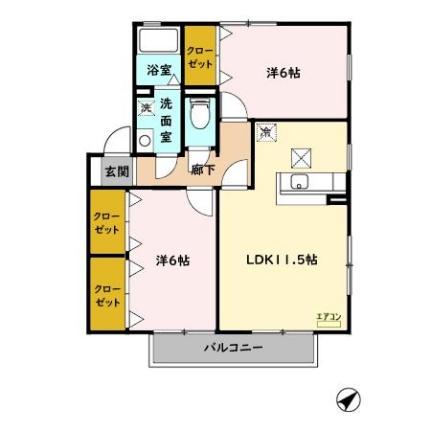 埼玉県川越市大字的場（賃貸アパート2LDK・2階・55.44㎡） その2