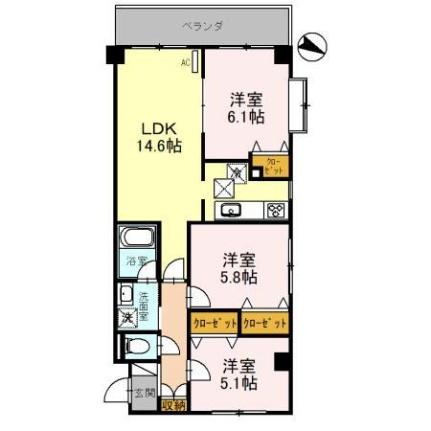 シャインヒル　III  ｜ 埼玉県川越市藤原町（賃貸マンション3LDK・1階・69.02㎡） その2