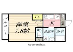 西武新宿線 南大塚駅 徒歩13分の賃貸アパート 3階1Kの間取り