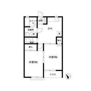 コーポ・カヨ 102｜千葉県市川市曽谷５丁目(賃貸アパート2DK・1階・42.23㎡)の写真 その2