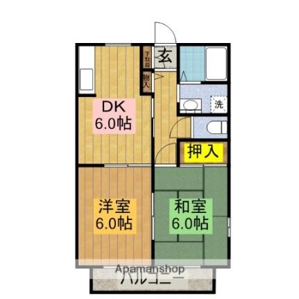 コウノハイツII ｜千葉県八千代市萱田町(賃貸アパート2DK・2階・43.70㎡)の写真 その2