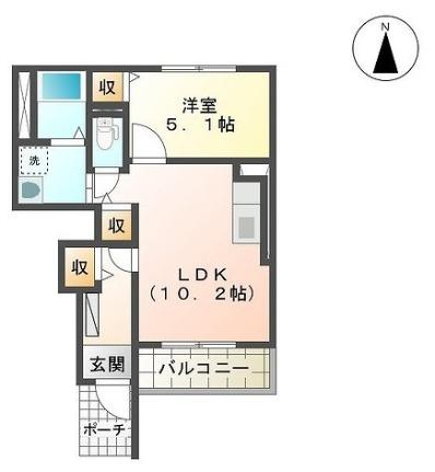 リズ・プラトリー 103｜千葉県八千代市ゆりのき台７丁目(賃貸アパート1LDK・1階・39.86㎡)の写真 その2