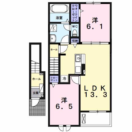 ニューフィールド　ビレッジ 202 ｜ 千葉県木更津市江川（賃貸アパート2LDK・2階・59.58㎡） その2