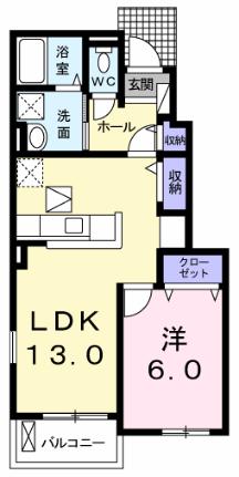 ソレイユ 102｜東京都羽村市羽西１丁目(賃貸アパート1LDK・1階・45.82㎡)の写真 その2