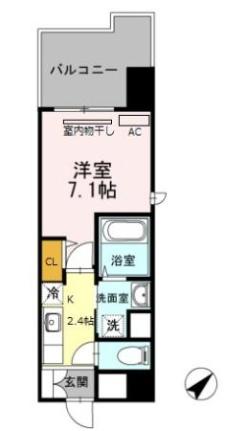 Ｈｉｌｌ　Ｆｌａｔ　Ｏｓａｋｉ 501｜東京都品川区大崎２丁目(賃貸マンション1K・5階・24.72㎡)の写真 その2