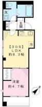 パピエ旗の台 305号室 ｜ 東京都品川区旗の台５丁目（賃貸マンション1LDK・3階・31.92㎡） その2