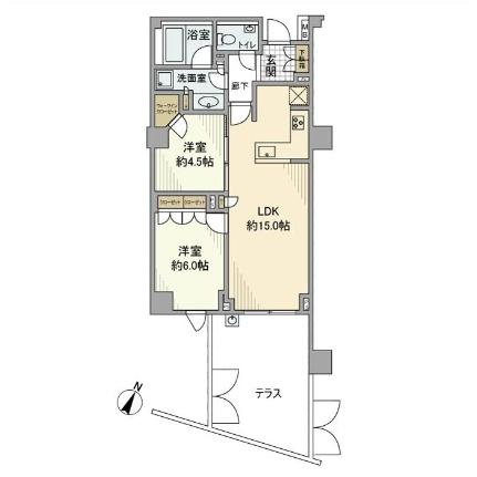 グランドメゾン桜新町 102 ｜ 東京都世田谷区桜新町２丁目（賃貸マンション2LDK・1階・58.80㎡） その2