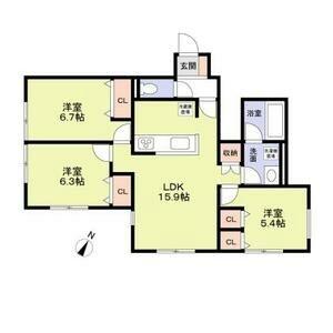 （仮称）大田区田園調布1丁目計画 102｜東京都大田区田園調布１丁目(賃貸アパート3LDK・1階・66.30㎡)の写真 その2