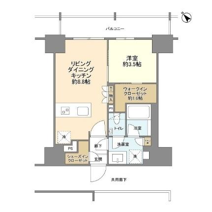 ピアース赤坂 ｜東京都港区赤坂６丁目(賃貸マンション1LDK・5階・34.06㎡)の写真 その2