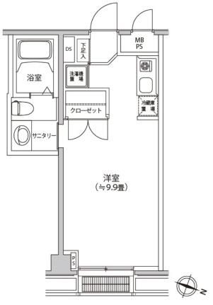 カスタリア都立大学 404｜東京都目黒区緑が丘１丁目(賃貸マンション1R・4階・26.44㎡)の写真 その2