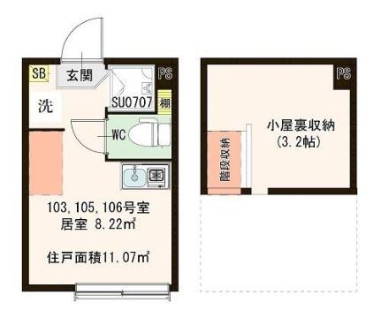 ハーモニーテラス南馬込 103｜東京都大田区南馬込１丁目(賃貸アパート1R・1階・11.07㎡)の写真 その2