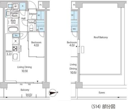 グリーンレジデンス赤坂 514｜東京都港区赤坂７丁目(賃貸マンション1LDK・5階・46.00㎡)の写真 その2