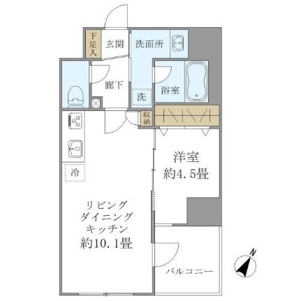 パインステージ白金高輪 503｜東京都港区高輪１丁目(賃貸マンション1LDK・5階・37.44㎡)の写真 その2