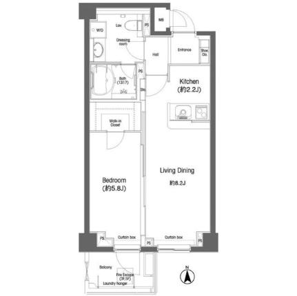 戸越銀座プレイス 0505｜東京都品川区平塚２丁目(賃貸マンション1LDK・5階・41.60㎡)の写真 その2