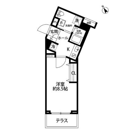 プレール・ドゥーク学芸大学 104｜東京都目黒区中央町１丁目(賃貸マンション1K・1階・26.64㎡)の写真 その2