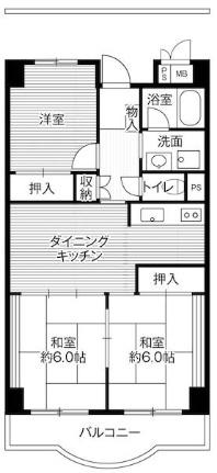 ビレッジハウス芝浦タワー1号棟 0411｜東京都港区海岸３丁目(賃貸マンション3DK・4階・60.58㎡)の写真 その2