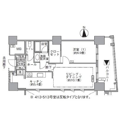 アクティ汐留 0503｜東京都港区海岸１丁目(賃貸マンション1LDK・5階・58.51㎡)の写真 その2