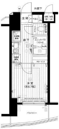 メインステージ南麻布 702号室｜東京都港区南麻布２丁目(賃貸マンション1K・7階・21.00㎡)の写真 その2