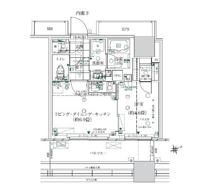 ローレルタワールネ浜松町 0506｜東京都港区海岸２丁目(賃貸マンション1LDK・5階・32.79㎡)の写真 その2