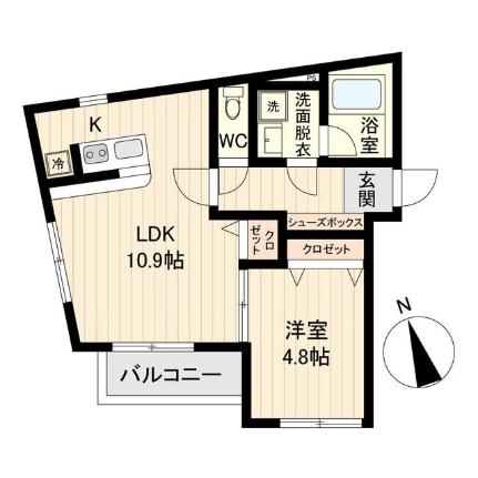 ＬｉｖｅＦｌａｔ戸越 0301｜東京都品川区戸越１丁目(賃貸マンション1LDK・3階・38.06㎡)の写真 その2