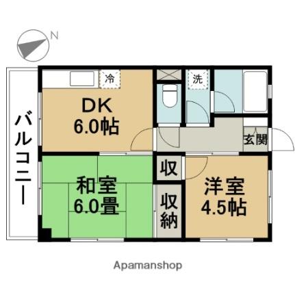 東京都江戸川区北葛西２丁目(賃貸マンション2DK・3階・40.00㎡)の写真 その2