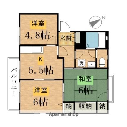 フレグランスＡ 201 ｜ 東京都八王子市裏高尾町（賃貸アパート3K・2階・50.81㎡） その2