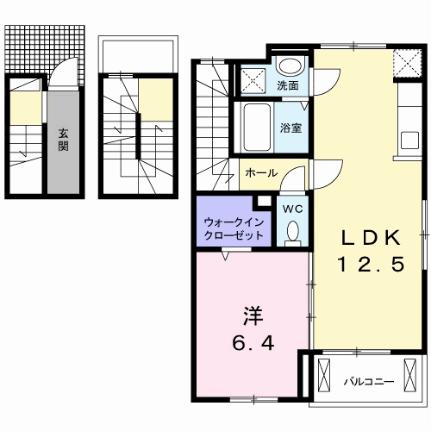 カサ・フェリスＡ 301 ｜ 東京都八王子市高倉町（賃貸アパート1LDK・3階・54.19㎡） その2