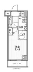 横浜市営地下鉄ブルーライン 阪東橋駅 徒歩4分の賃貸マンション 7階1Kの間取り