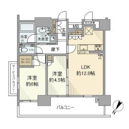 相鉄本線 平沼橋駅 徒歩2分の賃貸マンション 6階2LDKの間取り