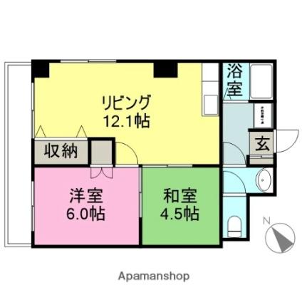 千歳パークマンション 407 ｜ 新潟県長岡市千歳２丁目（賃貸マンション2LDK・4階・51.00㎡） その2