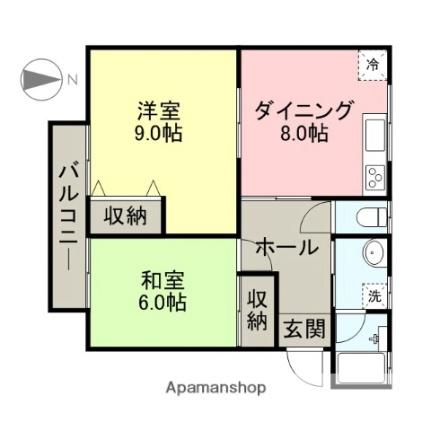 グランディール 1-A ｜ 新潟県上越市大潟区潟守新田（賃貸アパート2DK・1階・45.00㎡） その2