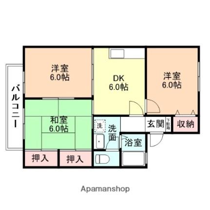 富山県富山市経堂(賃貸アパート3DK・1階・53.73㎡)の写真 その2