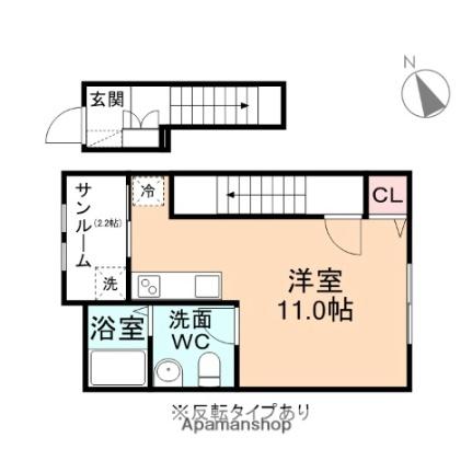 ジオコート本郷　Ｄ棟 203｜富山県富山市本郷町(賃貸アパート1R・2階・36.81㎡)の写真 その2