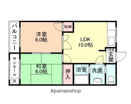 富山県富山市新根塚町２丁目（賃貸マンション2LDK・1階・58.50㎡） その2