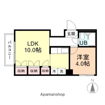 フェイスビル 403｜富山県富山市西中野本町(賃貸マンション1LDK・4階・32.70㎡)の写真 その2