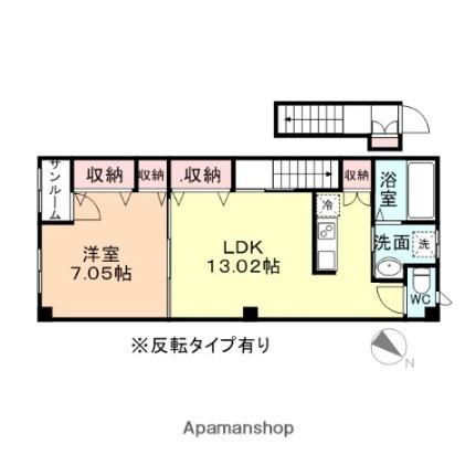 ＣＲＥＡ 210 ｜ 富山県富山市中冨居新町（賃貸アパート1LDK・2階・53.44㎡） その2