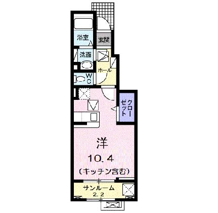 アミスターＫ　II 103｜富山県富山市北代(賃貸アパート1R・1階・32.43㎡)の写真 その2