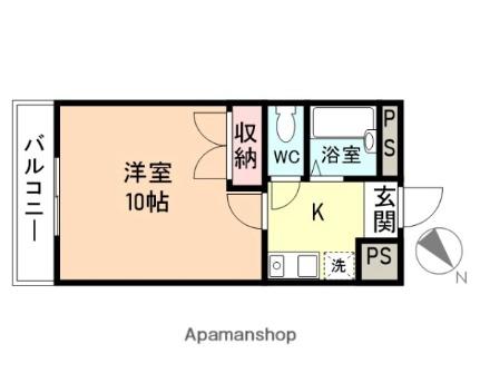 富山県富山市山室(賃貸アパート1K・3階・26.49㎡)の写真 その2