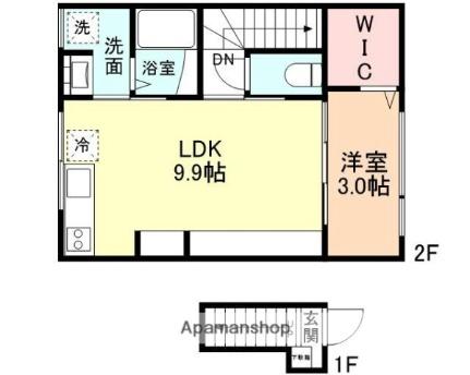 Ｔａｋａｒａ　II 205 ｜ 富山県富山市開（賃貸アパート1LDK・2階・36.08㎡） その2