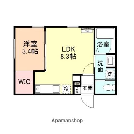 ＩＮＴＥＧＲＡＬ　ｓｏｔｏ． 206 ｜ 富山県富山市豊若町３丁目（賃貸アパート1LDK・2階・28.70㎡） その2