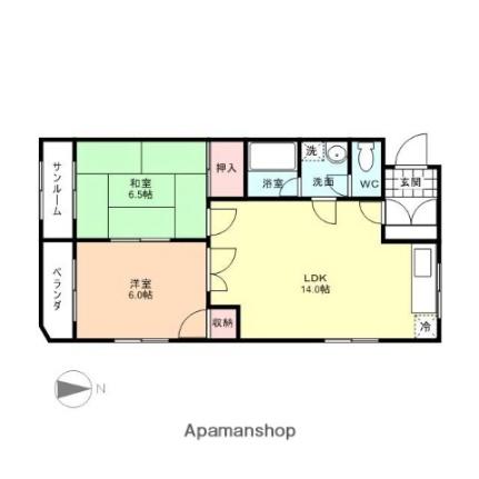 ラ・シャンボール 302｜富山県富山市新根塚町２丁目(賃貸マンション2LDK・3階・58.50㎡)の写真 その2