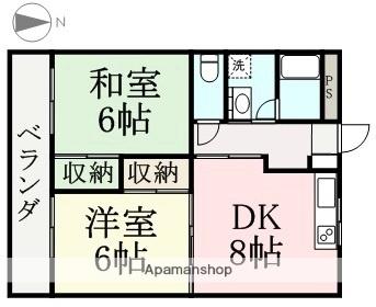 レジデンス山口 203｜福井県福井市板垣３丁目(賃貸マンション2DK・2階・51.03㎡)の写真 その2