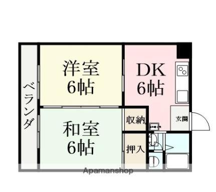 コーポあおき3（森川不動産） 407 ｜ 福井県越前市国高１丁目（賃貸マンション2DK・4階・47.20㎡） その2