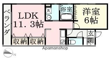 ＬＩＶＥＦＬＡＴ　ＥＢＡＴＡ 203 ｜ 福井県福井市江端町（賃貸アパート1LDK・2階・42.35㎡） その2