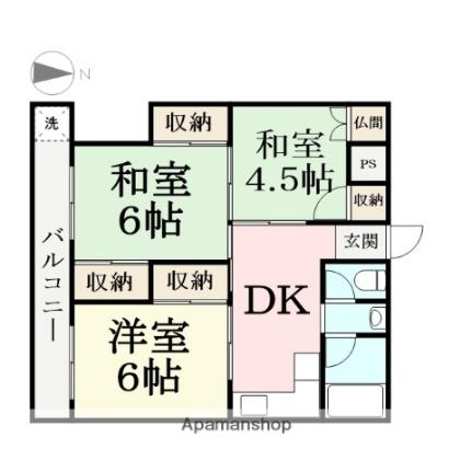 ホワイトハウス大宮（森川不動産） 302｜福井県福井市大宮３丁目(賃貸マンション3DK・3階・50.52㎡)の写真 その2