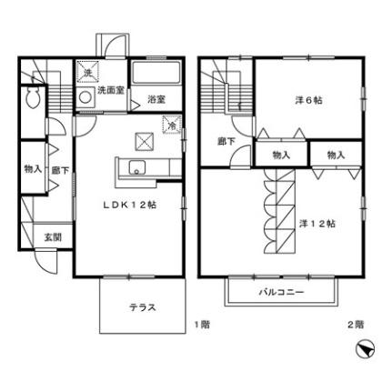 ヴィル・クレール ｜山梨県甲府市国母１丁目(賃貸アパート2LDK・2階・78.96㎡)の写真 その2