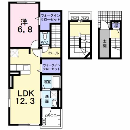 チェリーブロッサム 304｜山梨県南アルプス市在家塚(賃貸アパート1LDK・3階・59.21㎡)の写真 その2