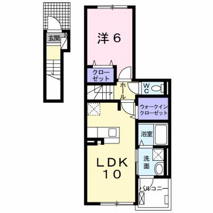 グランシャリオ 203｜山梨県甲府市山宮町(賃貸アパート1LDK・2階・44.88㎡)の写真 その2